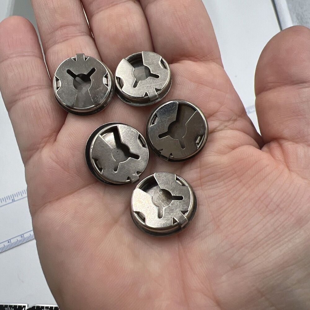 Set Of 5 Sterling Silver Button Covers Western Native American Snap On Vintage - Picture 8 of 9